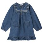 Blue Denim Embroidered Dress