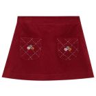 Burgundy Corduroy Embroidered Skirt