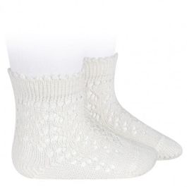 2518/4 Cotton Openwork Short Socks | Cream 202