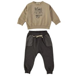 Sand Fox Sweatshirt & Anthracite Pocket Trousers
