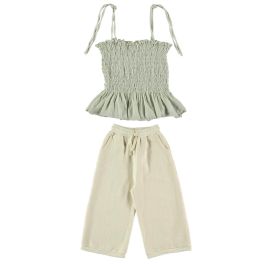 Water Smock Top & Ecru Plush Pant