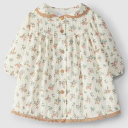 Floral Muslin Dress W/ Lace Details