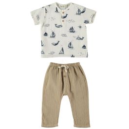 Marine T-Shirt & Blanes Pants | Ecru/Sand