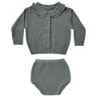 Ruffle Collar Cardigan & Knit Bloomer | Dusk