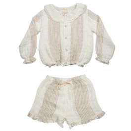 Soft Linen Big Stripes Set Natural