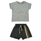 Chicks T-Shirt & Lines Black Short