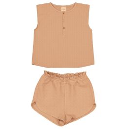 Roman Blouse & Georgette Shorts | Peach