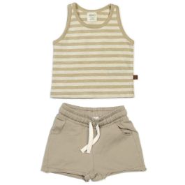 Pebble Stripe Tank Top & Pebble Shorts