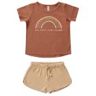 Rainbow Basic Tee & Shell Terry Track Shorts