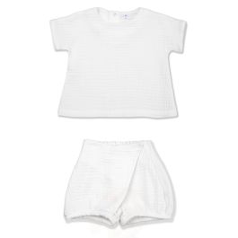 Shirt & Short Musslin Set | White