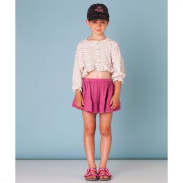 Liberty Flower Blouse & Plumetti Midi Skirt | Off White/Pink Fluor