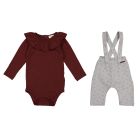 Dark Ruby Berta Bodystocking & Picolle Trousers Dark Ruby Polka