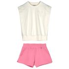 Off White Macaroni Sweater & Holiday Pink Shorts