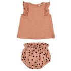 Antic Rose Ruffle T-Shirt & Dots Bloomer
