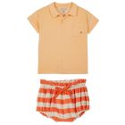 Polo Tee Shirt & Bloomers | Orange/Rayure Orange