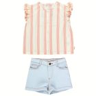 Sea Table Lines Crop Blouse & Tiny Short