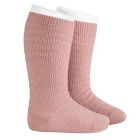 1237/2 Merino Wool Knee Socks W/ Rippe Effect | Pink (903)