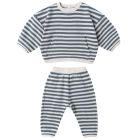Waffle Slouch Set Ocean Stripe