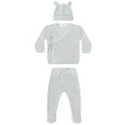 Knit Bear Beanie & Knit Wrap Top & Knit Footed Pant