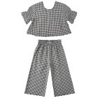 Francie Blouse & Wide Leg Pant Black Gingham