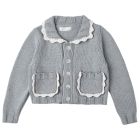 Scallop Cardigan Dusty Blue