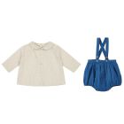 Pin Stripe Aloe Shirt & Electric Blue Musa Romper