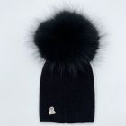 Angora Single Pom Pom Hat | Black