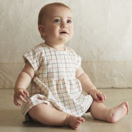 Doris Plaid Crepe Dress & Ninu Linen Bloomers