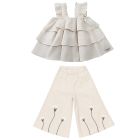 Doortje Top & Fifis Linen Trousers Poppy | Warm White/Soft Sand