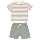 Relaxed Tee Grapefruit Stripe & Sam Short Eucalyptus