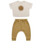 Stone El Sol Boxy Tee & Gold Baby Cru Pant