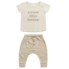 Ivory Sweet Like Honey Tee & Gold Stripe Cru Pant