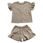 The Frill Linen Top & The Frill Linen Short | Oatmeal