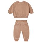 Velour Relaxed Sweatshirt & Sweatpants | Blush