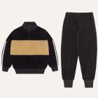 Grey Contrast Sweatshirt &  Grey Velour Jogging