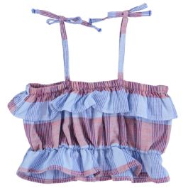 Top w/ Straps | Blue Checkered