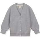 Merino Wool Knitted Cardigan Grey Melange