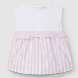 Dress In Pique & Striped Oxford Fabric