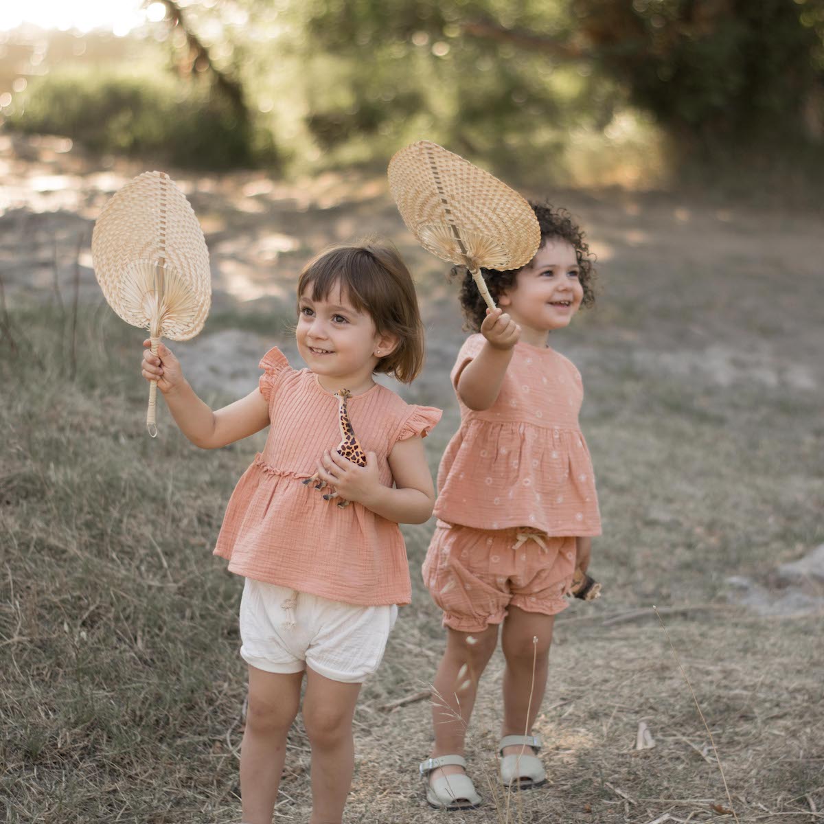 Salmon Duna Blouse & Ecru Sun Bloomer