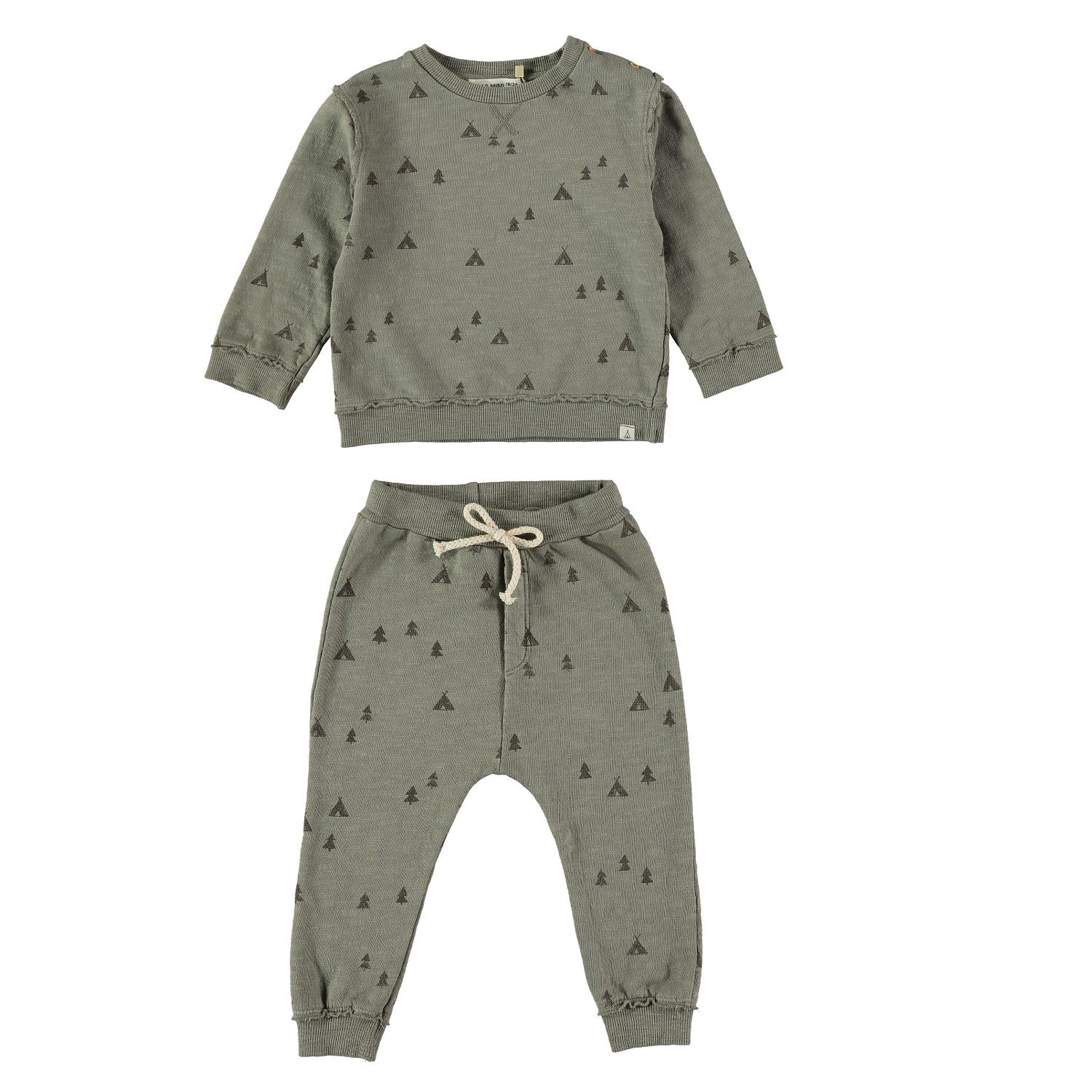 Camping Allover Sweatshirt & Camping Trousers | Khaki