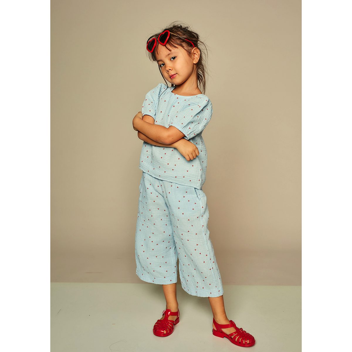 Tiny Hearts Blouse & Culottes