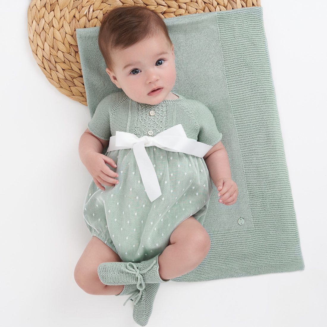 Mint Green Knit Romper Eira