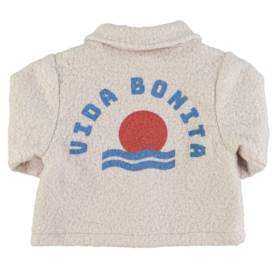 Faux Fur Jacket | Ecru W/ Back 