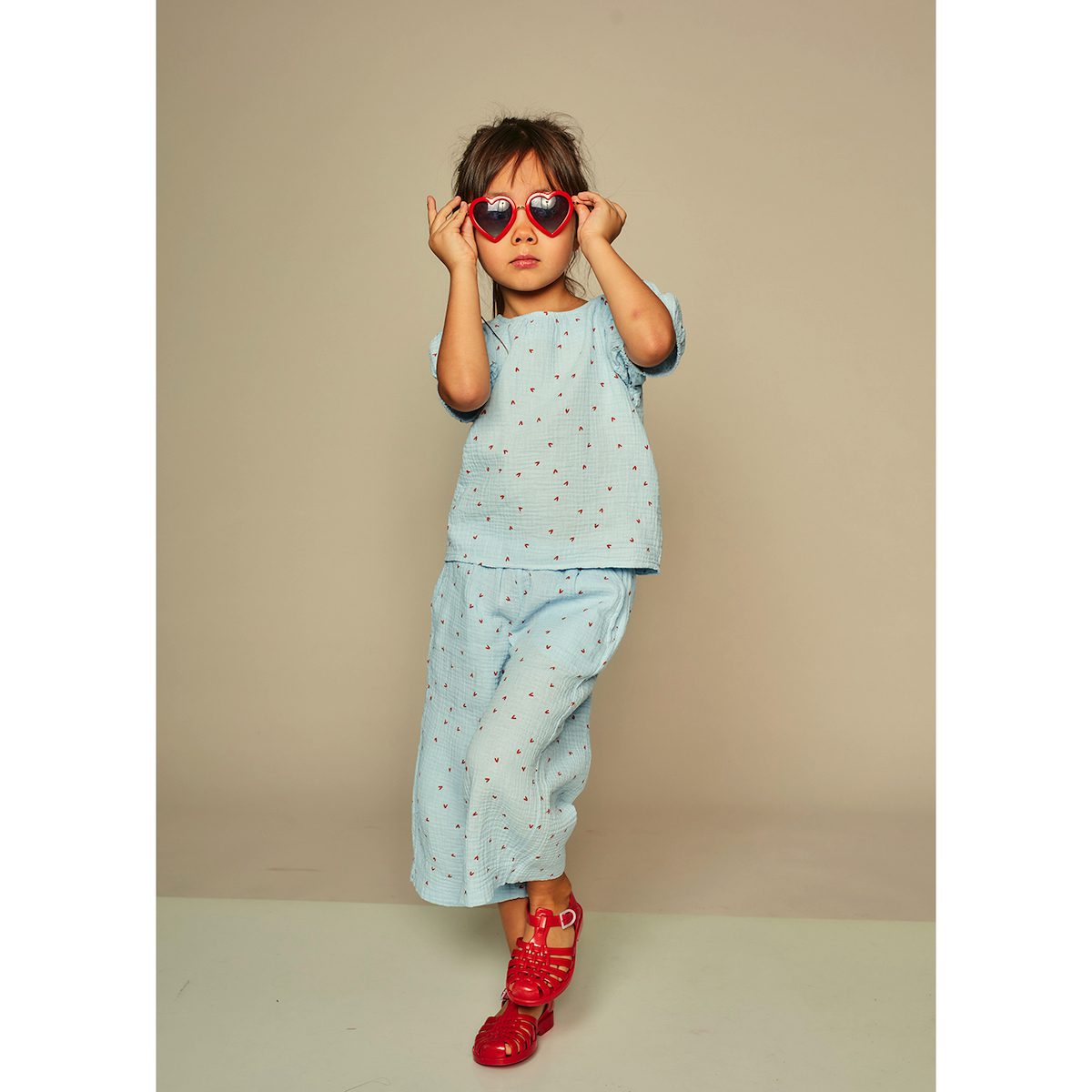 Tiny Hearts Blouse & Culottes