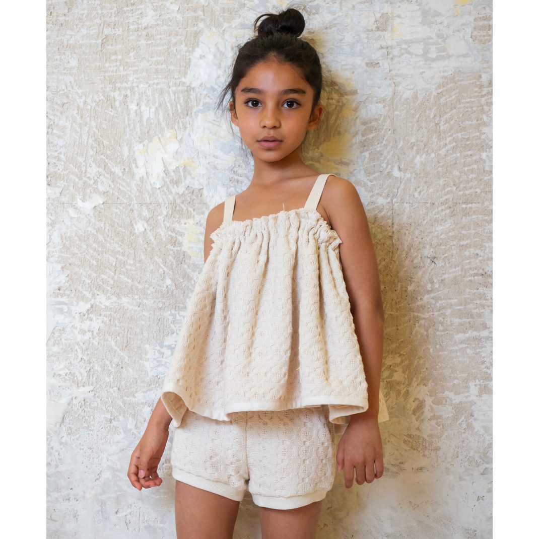 Ecru Tricot Top & Shorts