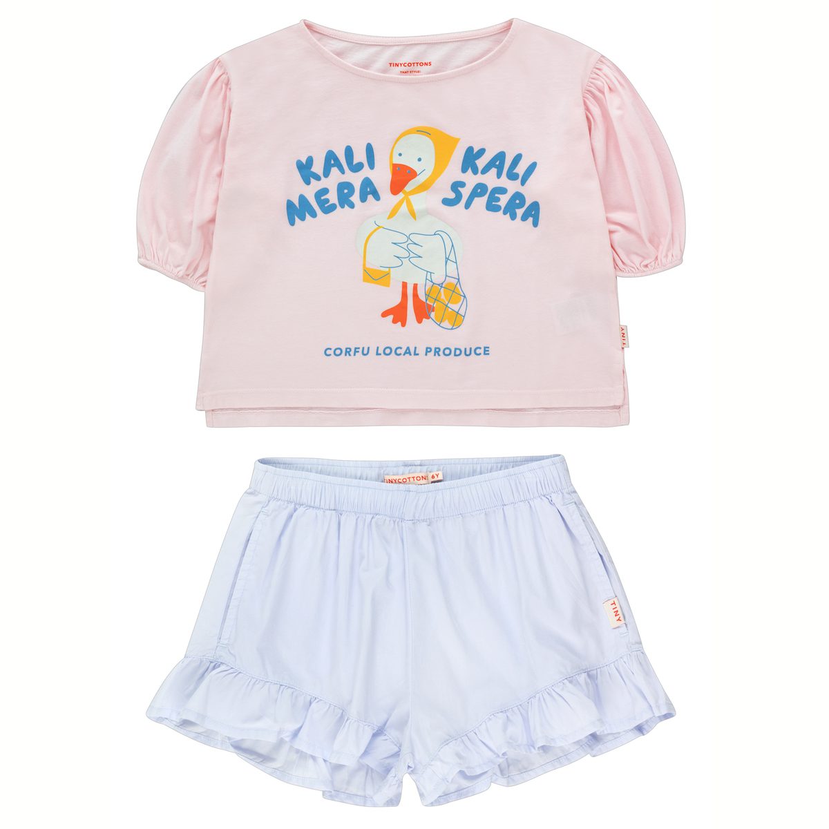 Corfu Local Blouse & Frills Shorts
