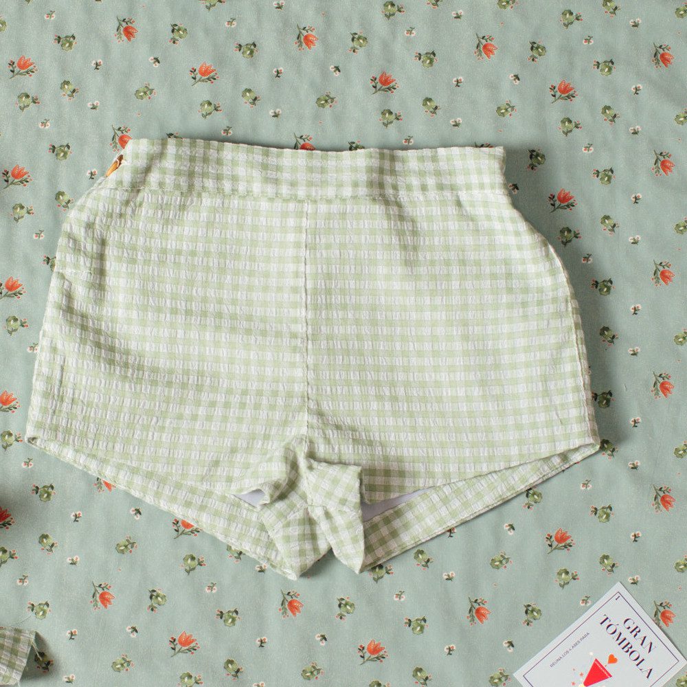 Green Gingham Short