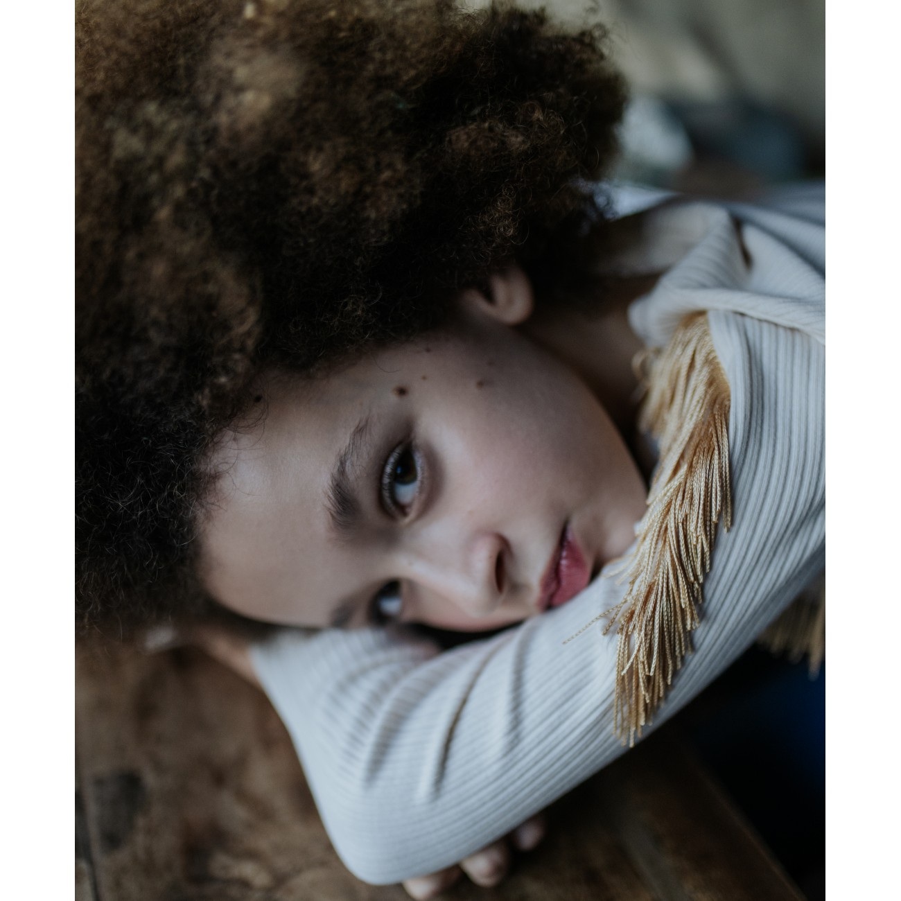 Therese Long Sleeve Top With Contrast Fringe