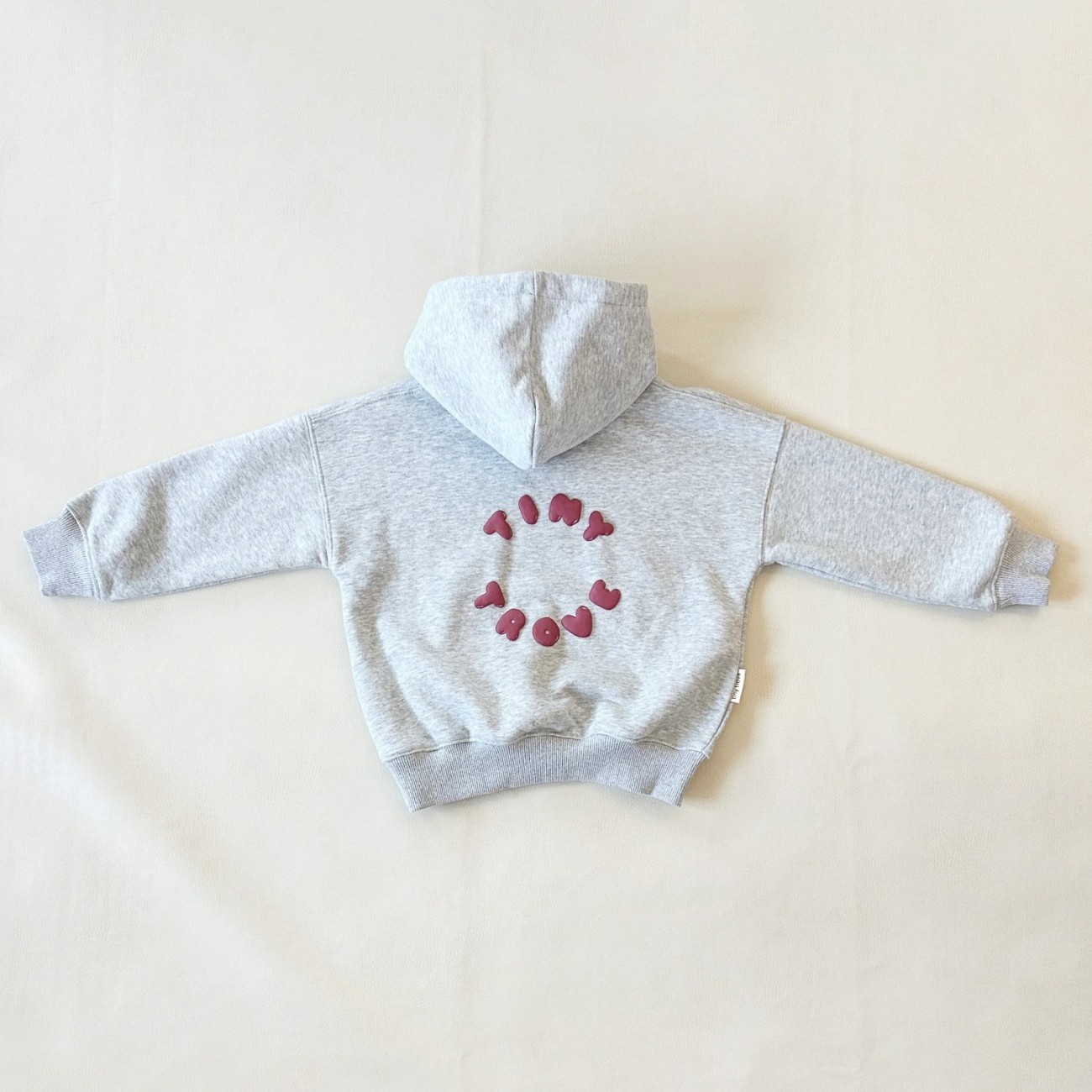 Sporty Puff Print Cotton Hoodie Tracksuit Set Grey Marle