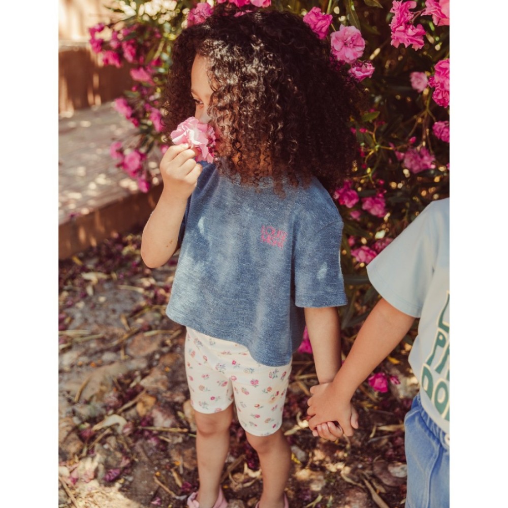 Legging Shorts Annila | White Felicita Flowers